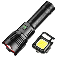 1 x RAW Customer Returns ASORT Extreme Long Shot 3km LED Flashlight 30000Lumen, Type-C Rechargeable Tactical Flashlights Extremely Bright, 5 Light Modes, Waterproof, for Camping Hiking Emergencies 1 26650 Battery  - RRP €38.99