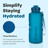 1 x RAW Customer Returns Hydracy Drinking Bottle with Straw and Time Marker - 2L Water Bottle - BPA-Free Drinking Bottle - Leak-Proof Sports Bottle - Condensation-Free for Sports and Outdoor - RRP €27.97