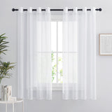 1 x RAW Customer Returns PONY DANCE Curtains Living Room Modern Short - H 160 x W 140 cm Set of 2 Curtains for Kitchen Window Voile Curtains Transparent Eyelet Curtain White Transparent - RRP €16.95