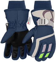 1 x RAW Customer Returns 7-Mi Skiing Snow Gloves for Children Waterproof Windproof Thick Warm Winter Ski Gloves Navy Blue - RRP €16.99