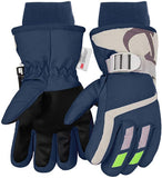 1 x RAW Customer Returns 7-Mi Skiing Snow Gloves for Children Waterproof Windproof Thick Warm Winter Ski Gloves Navy Blue - RRP €16.99