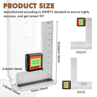 1 x RAW Customer Returns Fentar Square Square, Right Angle Squares for Precision Carpenter s Square, Metal Steel Carpenter s Square, Blacksmith Square, 90 Degree Ruler with Base - RRP €12.67