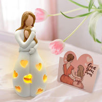 2 x RAW Customer Returns Shinybox Mom Gift, Gifts for Mom from Daughter, Mother and Daughter Candle Holder with LED Candle, Candle Holder Statue for Birthday Gifts, Mother s Day, Christmas, New Year - RRP €42.34