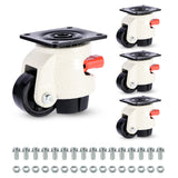 1 x RAW Customer Returns WBD WEIBIDA Furniture Casters Heavy Duty with Adjustable Ratchet Handle, Total Capacity 1000kg, 360 Degree Leveling Casters Large, Retractable Heavy Duty Casters for Furniture, Workbenches, Machines, Set of 4, White - RRP €69.99