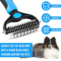 7 x Brand New Pet Grooming Brush and Metal Comb Combo - Double Sided Shedding, Dematting Undercoat Rake for Dogs, Cats, Dog Brush for Shedding - RRP €126.0