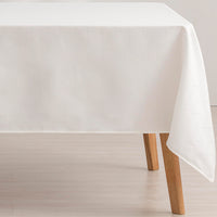 1 x RAW Customer Returns GAMUSI Stain Resistant Geometric Line Tablecloth White 140 x 180 cm - RRP €20.4