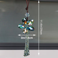 1 x Brand New H D HYALINE DORA Crystal Colorful Flower Charms Pendants, Glass Suncatcher for Car Rearview Mirror Hanging Decoration with Tassel - RRP €14.99