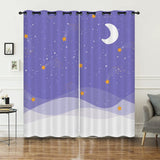 1 x RAW Customer Returns HOSIMA moon and star curtains opaque with eyelets blackout curtains, 2-set 140 x 175 cm purple meteor glitter star pattern watercolor for bedroom moon and star3 140 x 175 cm  - RRP €36.99