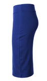 1 x RAW Customer Returns Women s Midi Skirt Stretch Figure-hugging Business Pencil Skirts L, Royal Blue  - RRP €22.86