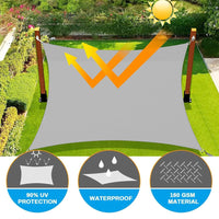 1 x RAW Customer Returns Sun sail 3x4m with fastening, rectangular sun sail with eyelets, sun sail balcony UV protection sun protection awning tear-resistant weatherproof, for terrace garden swimming pool - RRP €33.26