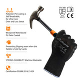 1 x RAW Customer Returns SAFEYEAR 12 Pairs PU Coated Work Gloves for Cleaning, Automotive Assembly, Precision Operations and More Black XL  - RRP €19.99