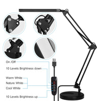 1 x RAW Customer Returns SKYLEO Desk Lamp LED Dimmable - LED Desk Lamp with Clip and Base - Eye Protection LED Desk Lamp - 3 Light Modes x 10 Brightness Levels - Black - RRP €39.34