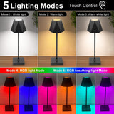 1 x RAW Customer Returns KERNOWO Table Lamp Wireless, Touch Dimmable Table Lamp Battery RGB 5 Modes Continuous Dimming IP55 Waterproof LED Table Lamp without Cable for Bedroom Dining Room Coffee Home and Garden Black  - RRP €32.26