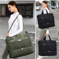 1 x RAW Customer Returns Suweir travel bag women s weekender sports bag hand luggage bag with shoe compartment large hospital bag travel gym bag beach bag with toiletry bag mommy bag for women, travel, fitness, yoga green - RRP €30.84