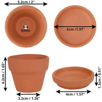 1 x RAW Customer Returns BELLE VOUS Pack of 16 terracotta flower pots - 5cm unglazed clay pot plant pots with saucers - Terracotta flower pot set - Set of 16 terracotta pots - RRP €20.45