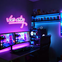 1 x RAW Customer Returns Vice City Neon Sign, GTA Neon Sign for Wall Decor, Game Neon Light with USB Powered for Game Room, Game Zone, Game Decor - RRP €40.32