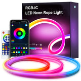 1 x RAW Customer Returns nomiou Neon LED Strip 3m, RGBIC Neon LED Strip with App Control, DIY Color Changing Light Strip, Music Sync, Neon Light Strip for Living Room, Bedroom, Wall Decoration - RRP €28.75