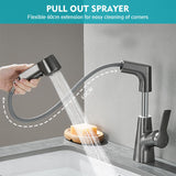 1 x RAW Customer Returns Kitchen faucet extendable, high pressure kitchen faucet with shower 360 rotatable kitchen faucet extendable with shower 2 water jet types, 60cm hose, G3 8 connection kitchen faucet - RRP €45.4