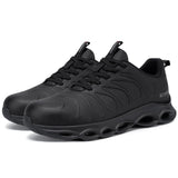 1 x RAW Customer Returns LARNMERN Safety Shoes Men Work Shoes Waterproof Fashion Cushioning Work Sneakers Lightweight Comfort Steel Toe Cap Shoes Black Dark Microfiber, 46 EU  - RRP €52.99