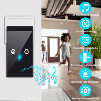 3 x Brand New Rainproof wireless doorbell, wireless doorbell, wireless doorbell Thin volume control with receiver battery operated transmitter, LED display doorbell 56 loud melodies Wireless range 300 M - RRP €72.57