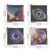 12 x Brand New Diamond Painting Set of 4 40 x 40 cm Diamond Painting Pictures Cosmic Black Hole Diamond Painting Cosmic Eye 5D Diamond Painting Kits Planets Diamond Painting Landscape Mosaic Galaxy - RRP €244.8