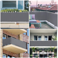 1 x RAW Customer Returns Sekey balcony privacy screen balcony cover balcony privacy screen balcony cladding opaque wind protection 90 x 600cm, with eyelets, nylon cable ties and cord, 100 privacy, anthracite - RRP €31.0