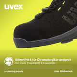 1 x RAW Customer Returns Uvex 1 - Work Shoes - S1 SRC ESD Safety Shoes - Lightweight and Non-Slip - with Shoe Bag - Lime-Black - 49 - RRP €120.15