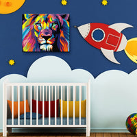 1 x RAW Customer Returns Fuumuui Painting by Numbers Adults and Children Beginners Painting including brushes and acrylic paints 40 x 50 cm - Animals, Colorful Lions - RRP €17.14