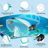 1 x RAW Customer Returns Hiipeak snorkeling set for children, children s snorkeling set for teenagers, diving goggles for boys and girls, anti-fog, anti-leak diving goggles with dry snorkel for snorkeling and diving light blue  - RRP €21.42