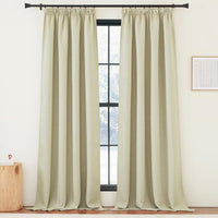 1 x RAW Customer Returns PONY DANCE Linen Look Curtain Beige Opaque Set of 2 H 245 x W 140 cm Linen Curtains with Ruffle Tape Blackout Curtains Living Room Curtains Opaque Linen Curtains for Bedroom Thermal Curtain - RRP €46.95