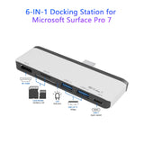 1 x RAW Customer Returns Rytaki USB 3.0 Hub for Microsoft Surface Pro 7 Laptops, Dual USB Card Reader, 2 USB 3.0 Ports 5Gps 1 USB C Ports 4K HDMI Combo Adapter for SD TF Memory Cards, Aluminum - RRP €35.28