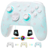 1 x RAW Customer Returns PALPOW Leuchtend Modus Switch Controller Wireless Kompatibel mit Switch OLED Lite, Firefly Bluetooth Kontroller Gamepad mit 7 LED Farben NFC Paddle Turbo - Wei  - RRP €40.33