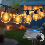 1 x RAW Customer Returns Woolmug Outdoor Solar Fairy Lights, 23M 30 3 LED Solar Fairy Lights Bulbs Outdoor, 4 Modes USB Waterproof Solar Fairy Lights for Garden, Wedding, Balcony, House, Christmas Decoration, Warm White - RRP €49.99