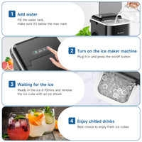 1 x RAW Customer Returns Ice cube machine, 120W ice cube maker 8 ice cubes in 8 minutes, 12kg 24h, LED display ice maker machine with infrared sensor self-cleaning - RRP €80.66