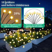 9 x Brand New Maxee Solar Lights for Outdoor Garden, 1 to 4 Swinging Garden Lights, 10 Waterproof LED Solar Lights, 8 Light Modes for Patio and Garden Decoration, Warm White - RRP €183.6