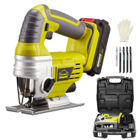 1 x RAW Customer Returns DEWINNER 20V 2.0Ah cordless jigsaw, 5 saw blades for wood, metal, PVC, ceramic cutting, tool-free blade change, 0-2400 SPM, 0-45 , plastic box - RRP €79.99