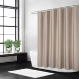 1 x RAW Customer Returns Flax Linen like 240GSM Heavy Extra Long Fabric Shower Curtain with Hooks Hotel Luxury Washable,Taupe,180x240cm - RRP €33.26