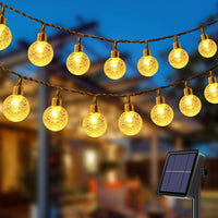 1 x RAW Customer Returns litogo Solar Fairy Lights Outdoor 65 FT 20 M 60 LED Solar Fairy Lights Outdoor 8 Modes Waterproof Crystal Ball Solar Fairy Lights for Garden, Balcony, Gazebo, Patio, Trees, Party, Decoration Warm White  - RRP €17.7