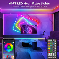 1 x RAW Customer Returns LETIANPAI 18m Neon Led Strip,Flexible Neon LED Strip,Control with App Remote,Multiple Modes,IP65 Outdoor RGB Neon Lights Waterproof,Music Sync Gaming Led Neon Strip Lights for Bedroom Indoor - RRP €99.99