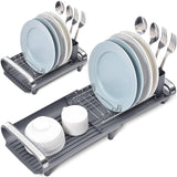 1 x RAW Customer Returns KINGRACK Dish Drainer, Small Expandable Dish Drainer Basket, Stainless Steel Dish Drying Rack, Anti-Rust Dish Rack for Kitchen - RRP €22.99