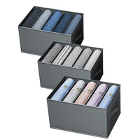 1 x Brand New kiximay Wardrobe Organizer 3 Pack, Foldable Fabric Storage Box Closet 5 Compartments, Drawer Organizer, for Clothes, T-Shirts, Pants - RRP €17.09