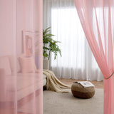 1 x RAW Customer Returns MIULEE Modern Bedroom Translucent Polyester Curtains Eyelet Window Curtain Living Room Curtains for Living Room Bedroom Dining Room Living Room Kitchen Living Room of 2 Units 140 x 145cm Baby Pink - RRP €19.15