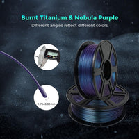 2 x RAW Customer Returns FLASHFORGE 3D printer filament Chameleon PLA color changing filament 1.75mm, changes color with light and angles, 1KG spool 2.2lbs , dimensional accuracy - 0.02mm Nebula Purple  - RRP €54.44