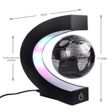 1 x RAW Customer Returns Magnetic Floating Globe with Colored LED Lights C Shape Anti-Gravity Maglev Rotating World Map for Gift Home Office Desk Decoration With Switch, Black  - RRP €41.99