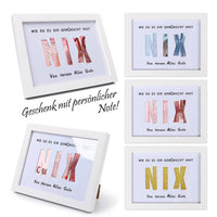 11 x Brand New Cash gift for wedding birthday all who wish for nothing NIX women and men funny for wedding picture frame real wood for wedding gifts gifts wooden frame Din A5 NIX white  - RRP €144.1