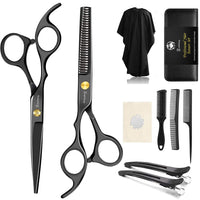 1 x RAW Customer Returns Bozhihong Hairdressing Scissors Set, 6.7 Inch Professional Hair Scissors Set, Sharp Hair Cutting Scissors with Hairdressing Cape, Thinning Scissors for Women Men Children, Hair Cutting Scissors  - RRP €20.16