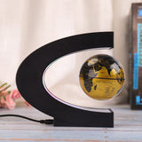 1 x RAW Customer Returns Magnetic Floating Globe with Colored LED Lights C Shape Anti-Gravity Maglev Rotating World Map for Gift Home Office Desk Decoration With Switch, Gold  - RRP €31.99