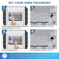 1 x RAW Customer Returns Waterproof key safe with number code and removable hooks, small key box with pre-assembled holes and screw, wall-mounted key box, key safe outside for home, garage, office, warehouse - RRP €21.42