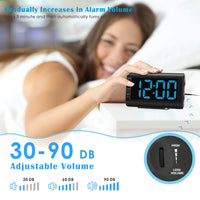 1 x RAW Customer Returns Plumeet Digital LED Alarm Clock with Dimmer and Snooze Function, Adjustable Sound and Brightness, 13 cm Large Blue Display, Bedside Clock with USB Port Phone Charger Baby Blue  - RRP €23.18