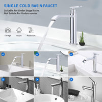 1 x RAW Customer Returns AiHom waterfall cold water tap cold water cold water tap guest toilet cold water tap bathroom tap washbasin tap for small bathroom sink - RRP €29.88